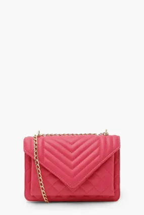 Pink Quilted Chain Shoulder Bag