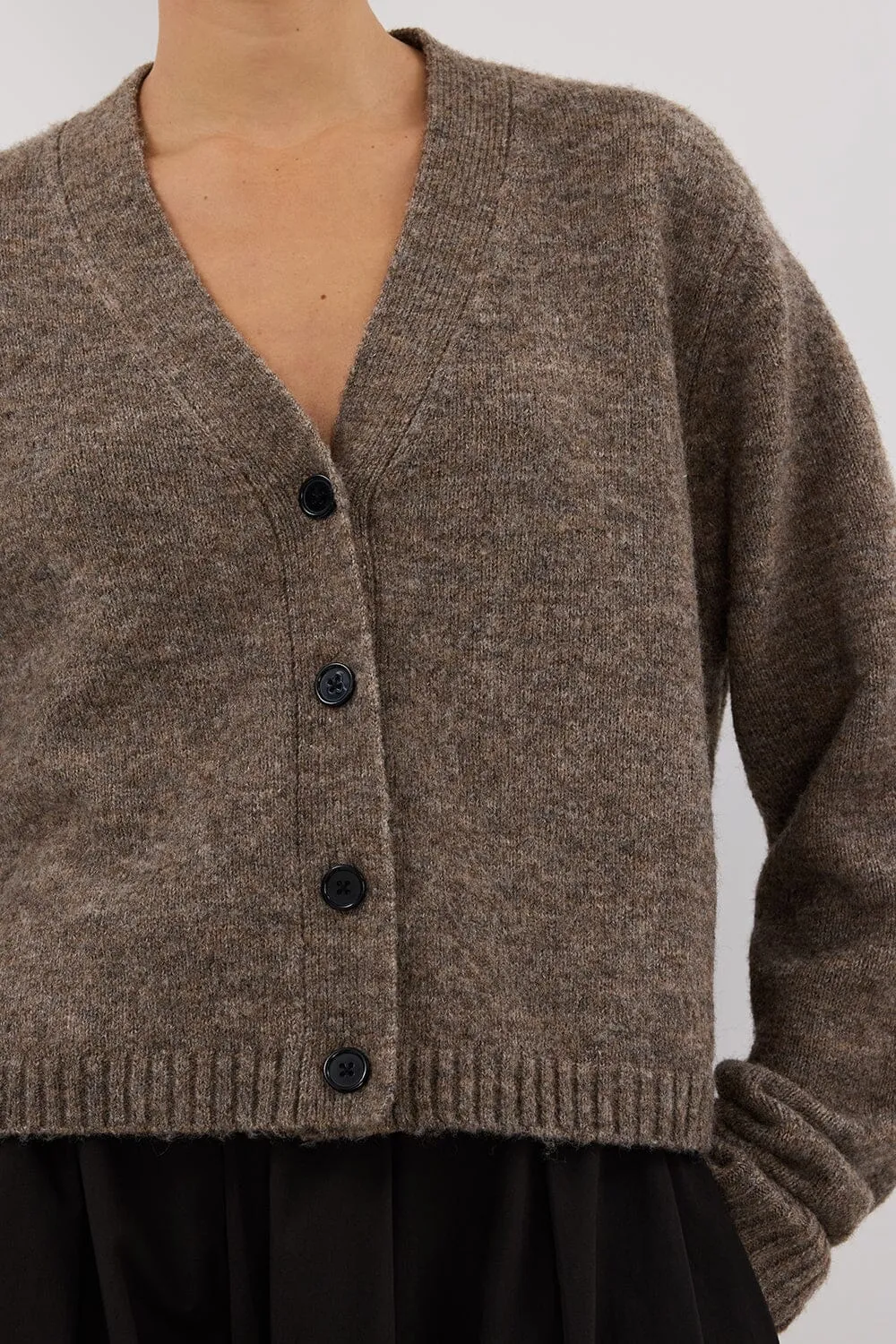 PIP CHOC MARLE KNIT CARDIGAN