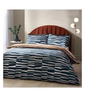 Piper reversible cotton abstract duvet cover set dusk/bronze Hoem