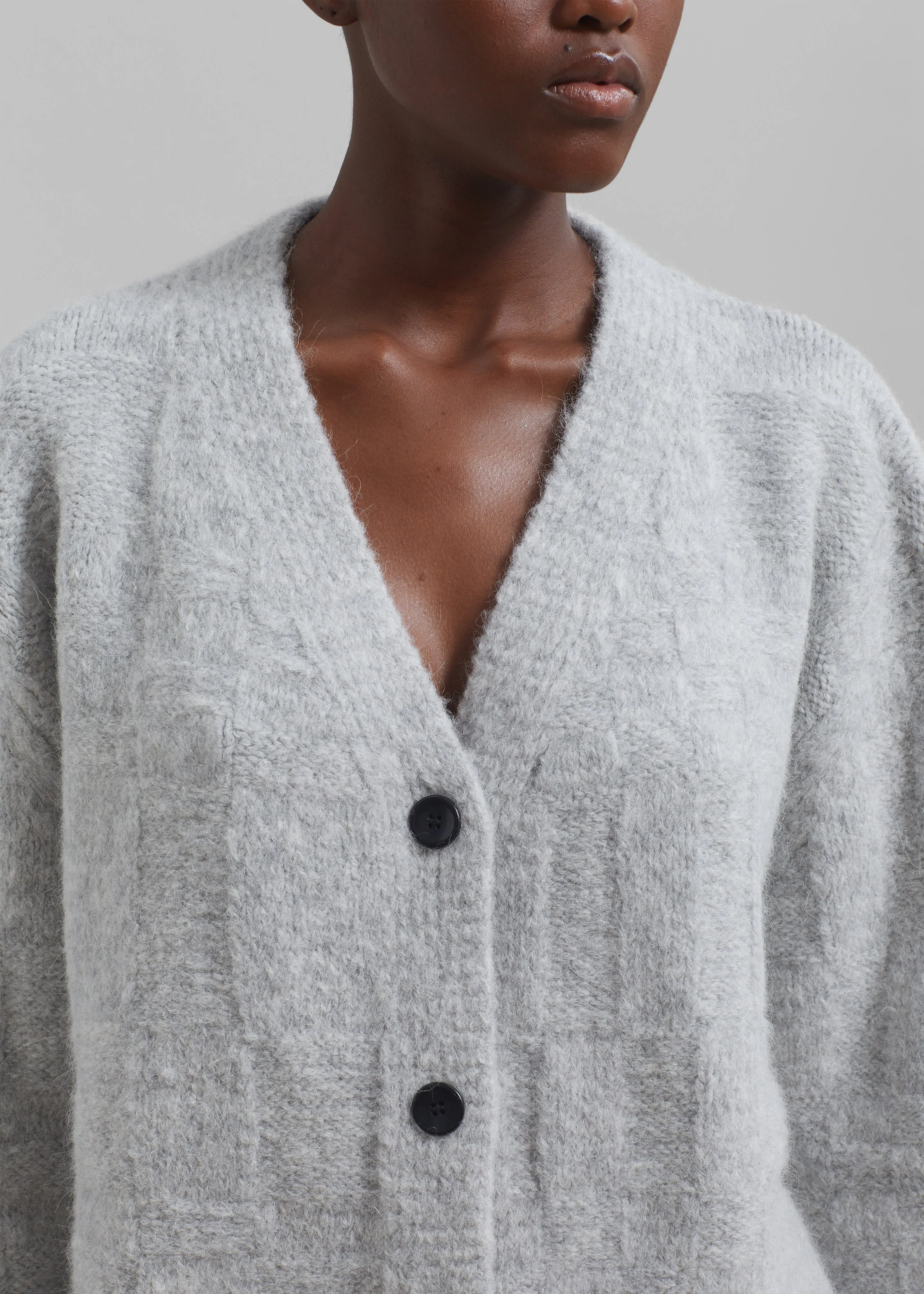 Proenza Schouler White Label Alana Cardigan - Light Grey Melange