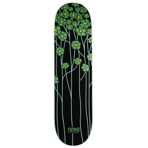 Real Skateboards Chima Ferguson Poppy Fields Pro Deck Green  Comes with a sheet of FREE grip tape