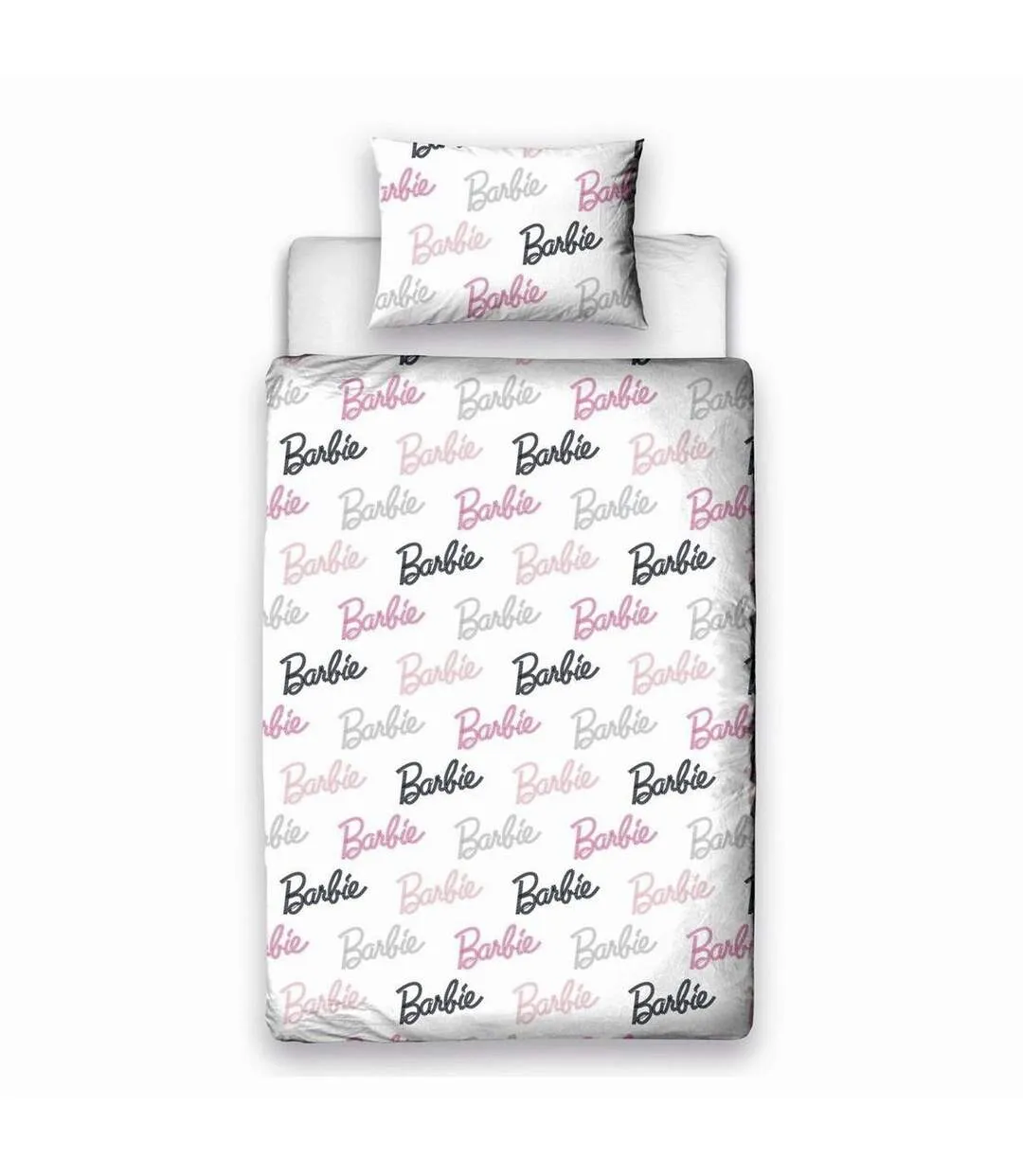 Reversible figures duvet cover set pink/white/grey Barbie