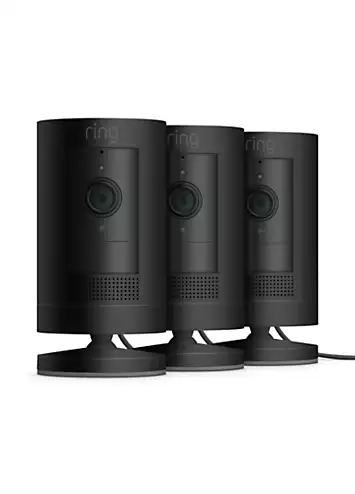 Ring Multipack Kit - Stick Up Camera (Plug In) - 3 Pack - Black | Kaleidoscope