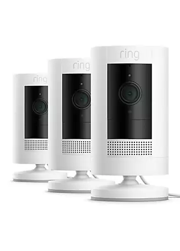 Ring Multipack Kit - Stick Up Camera (Plug In) - 3 Pack - White | Kaleidoscope