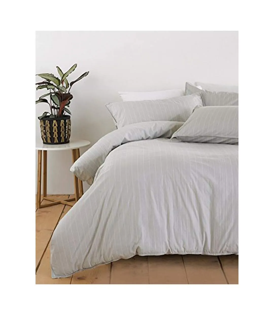 Riva paoletti linear duvet cover set grey The Linen Yard