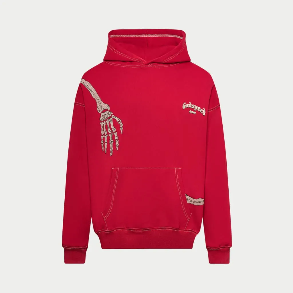 R.O.D Hoodie Red/White Stitching