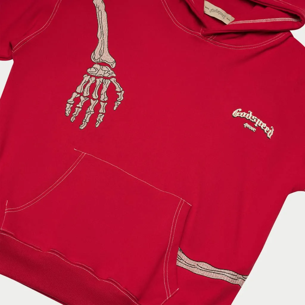 R.O.D Hoodie Red/White Stitching