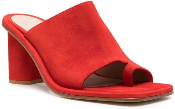 Scarosso Gwen 85mm suede mules Red