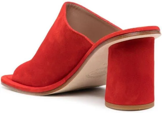 Scarosso Gwen 85mm suede mules Red