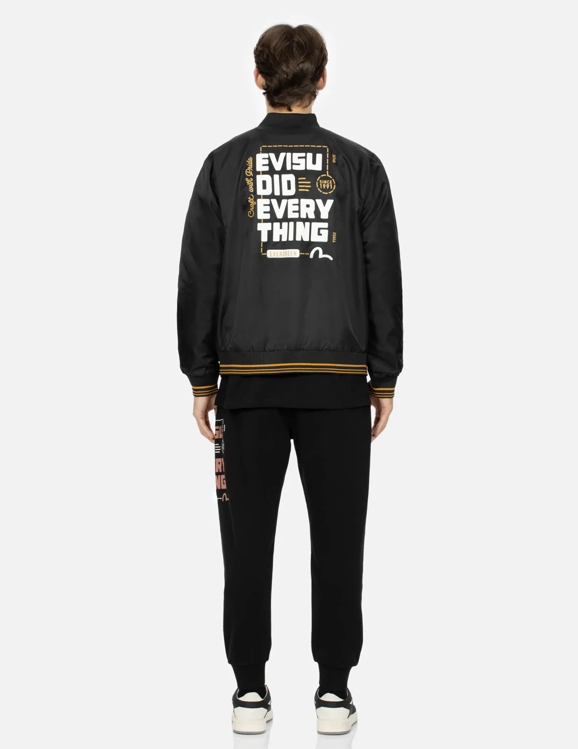 Seagull and Slogan Print Regular Fitt Bomber Jacket