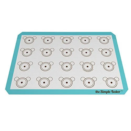 Simple Baker Premium Silicone Baking Mat for Macarons - Half Sheet Size - Reusable Non-stick Surface (Blue)