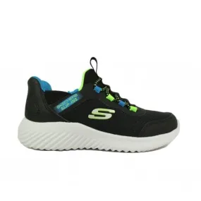 Skechers Slip-ins: Bounder - Brisk-Burst | Black/Blue/Lime | Childrens Trainers