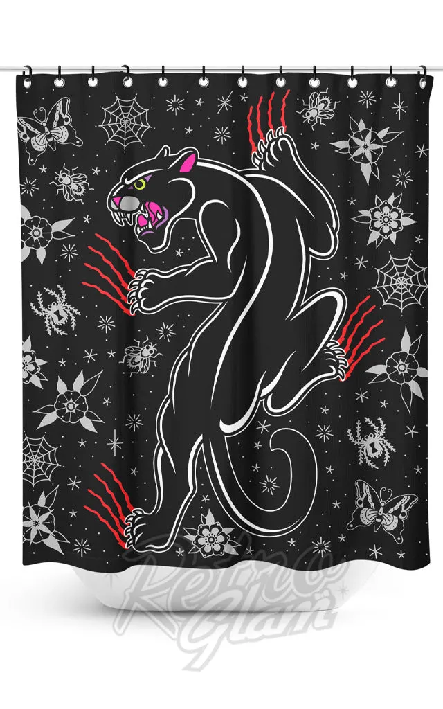 Sourpuss Crawling Panther Shower Curtain