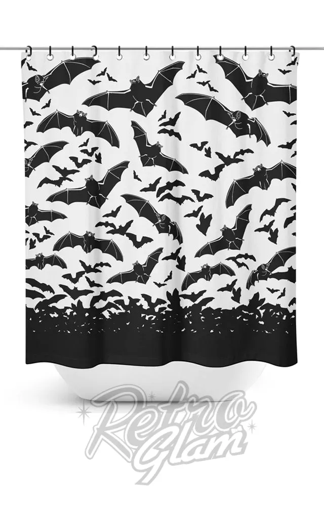 Sourpuss Spooksville Bats Shower Curtain