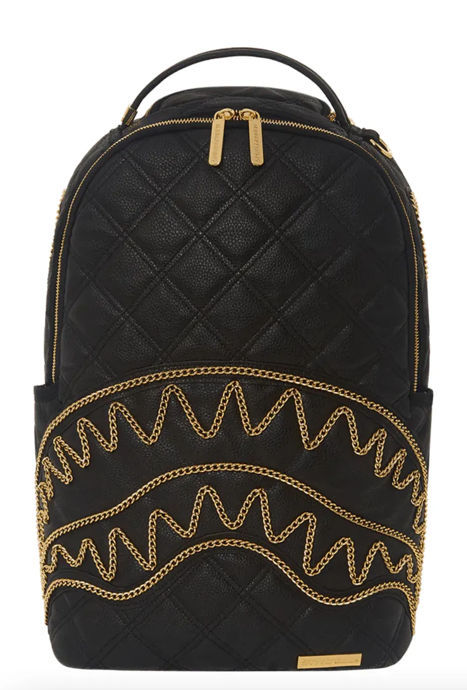 Sprayground - Noir Quilt Gold Chain Shark Backpack (DLXV)