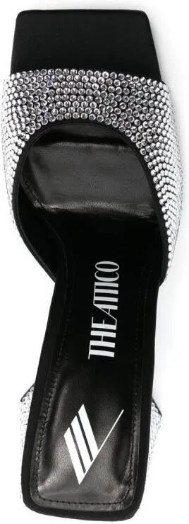 The Attico Devon 115mm crystal-embellished mules Black