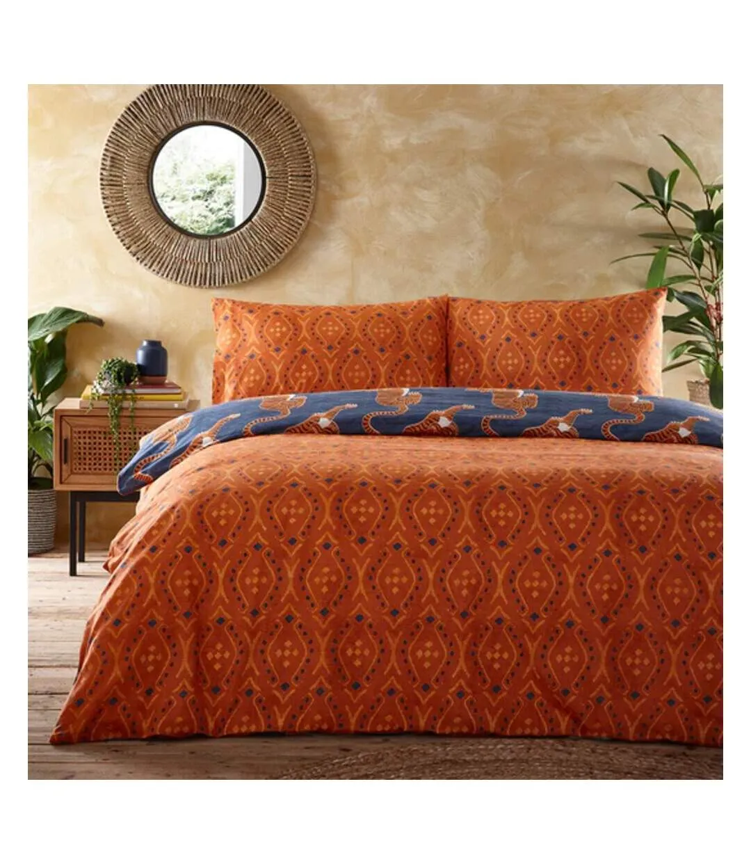 Tibetan tiger duvet cover set blue Furn