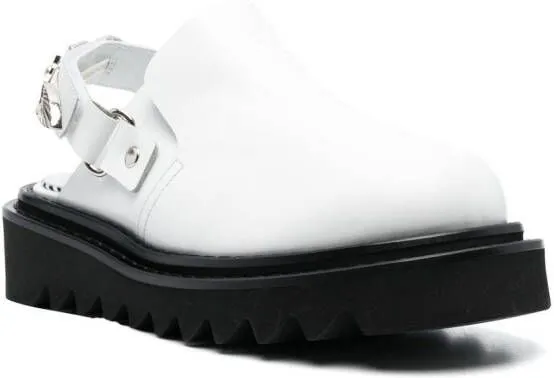 Toga Pulla buckled ankle-strap flat mules White