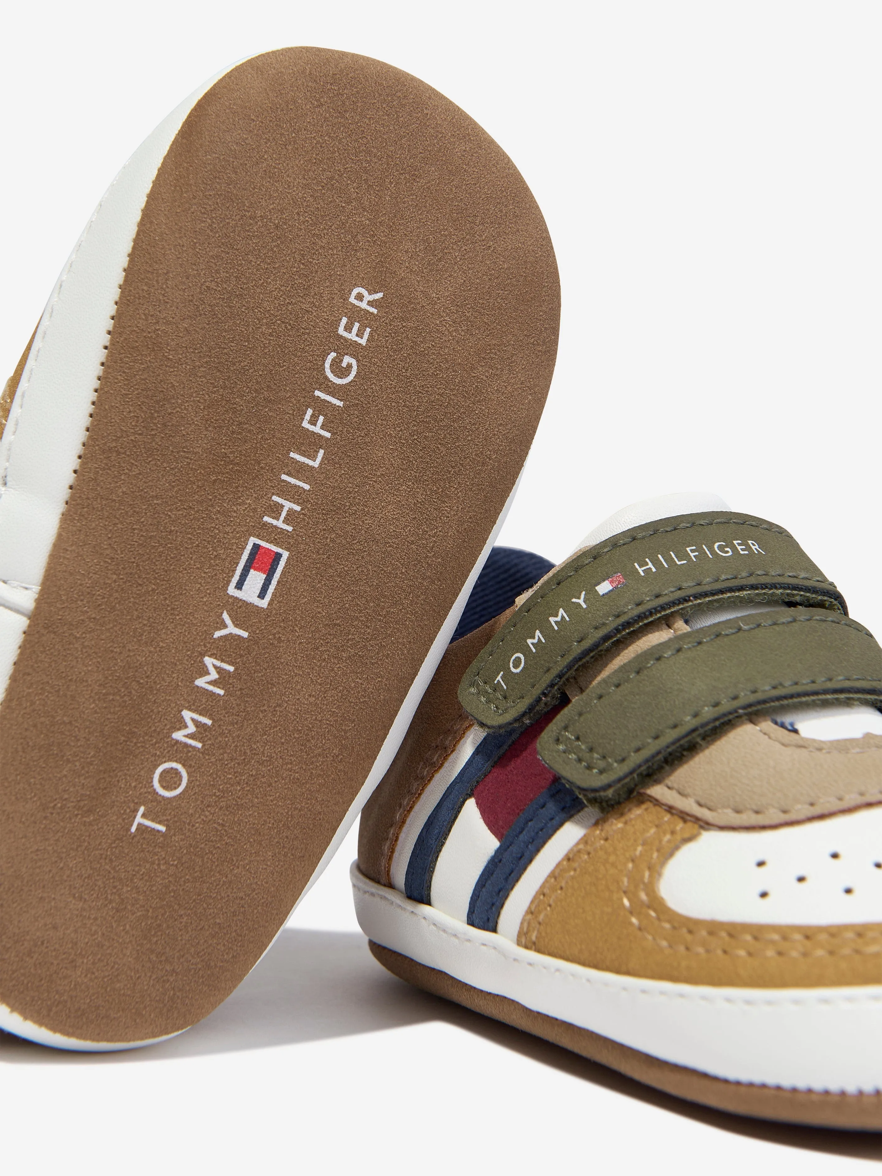 Tommy Hilfiger Baby Boys Flag Low Cut Velcro Trainers in Multicolour