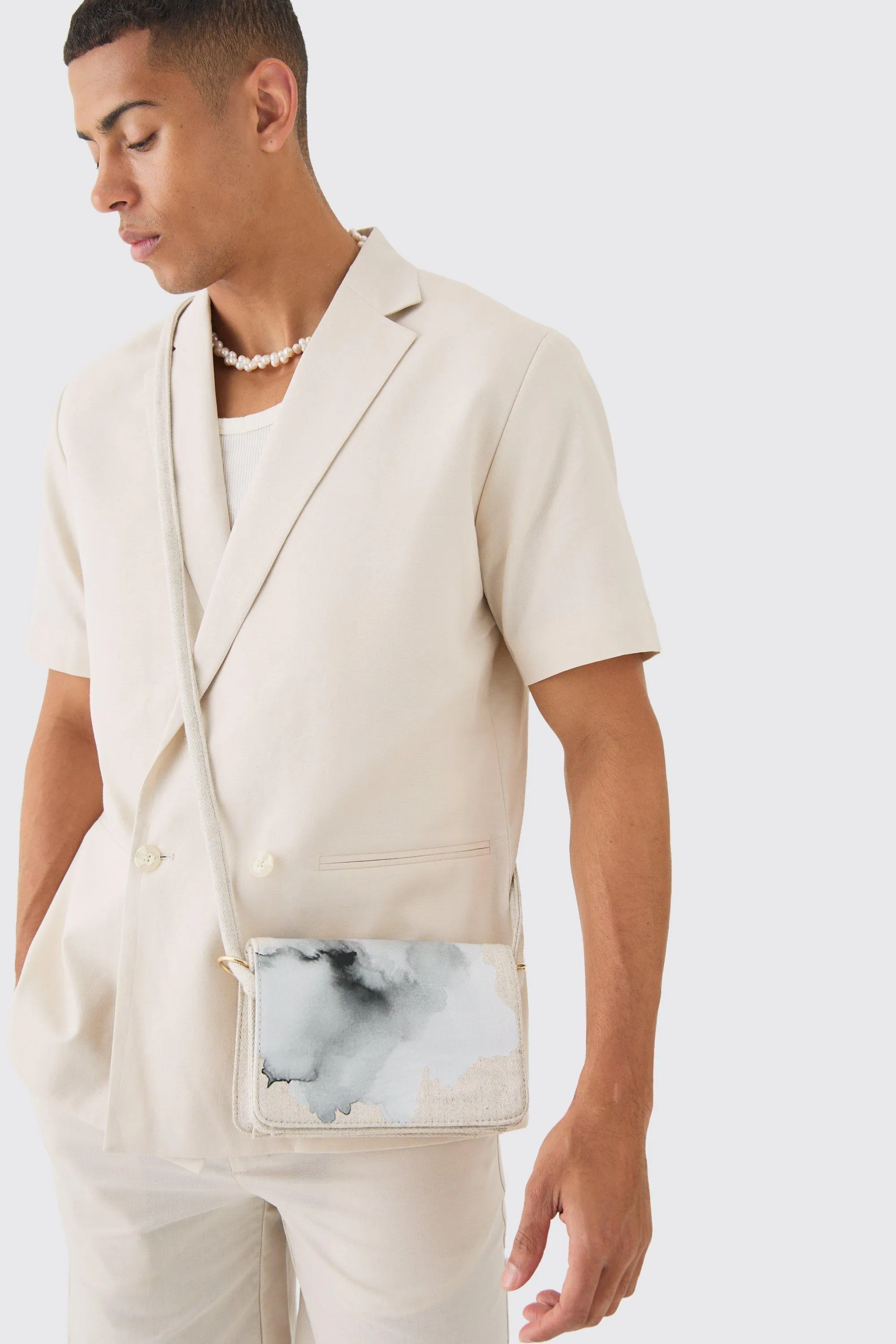 Twill Shoulder Bag In Off White