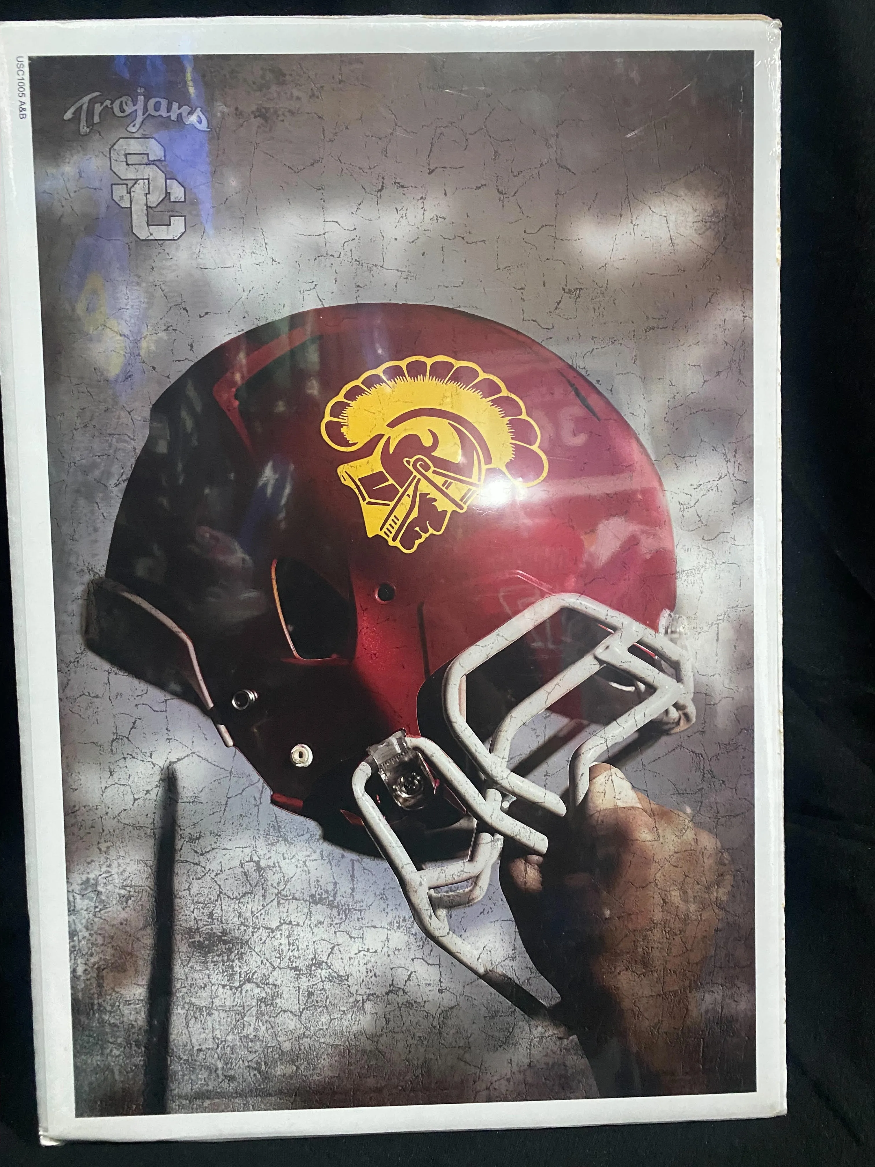 USC Trojans Vintage University Helmet-in-The-Air Poster