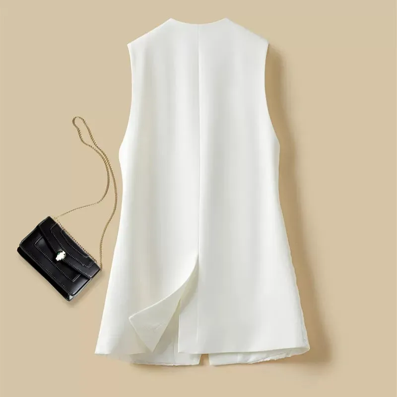 V-neck small women's vest spring 2023 design niche suit vest vest trend fashion short style