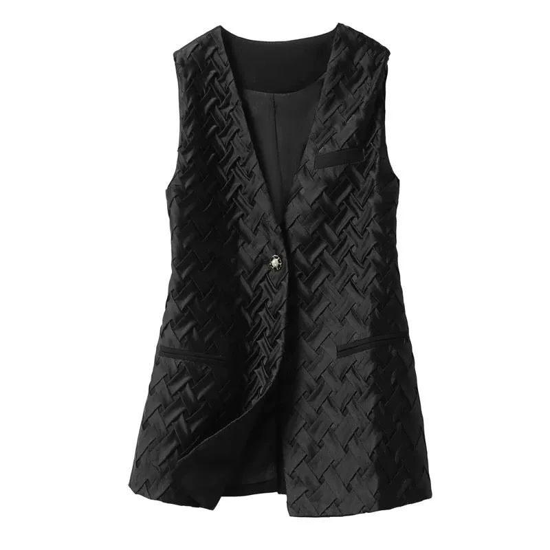 V-neck small women's vest spring 2023 design niche suit vest vest trend fashion short style