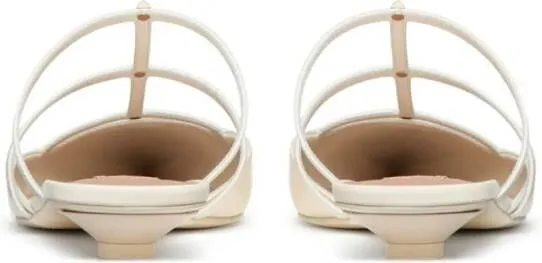 Valentino Garavani caged leather mules Neutrals