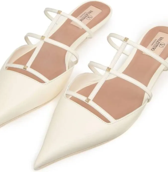 Valentino Garavani caged leather mules Neutrals