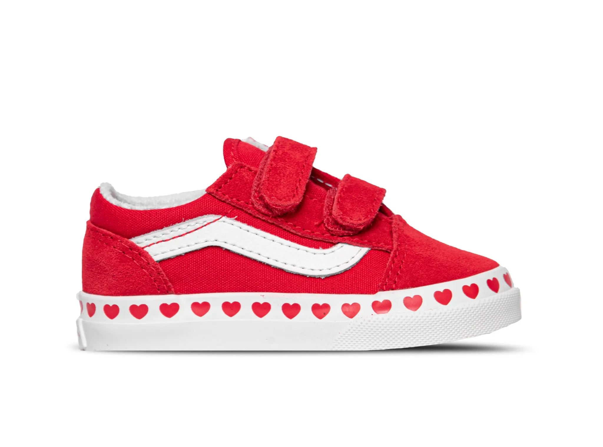 VANS INFANT OLD SKOOL V HEART - RED/WHITE