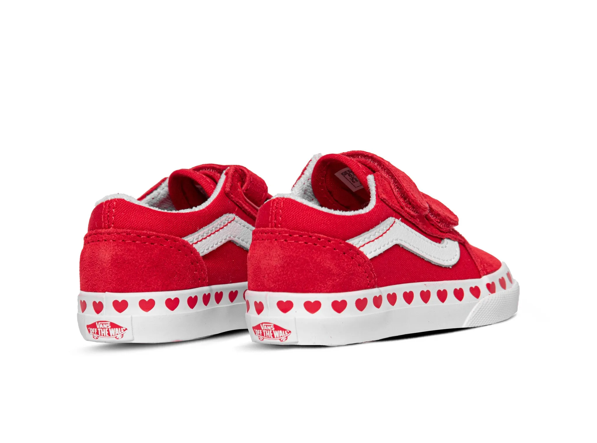 VANS INFANT OLD SKOOL V HEART - RED/WHITE