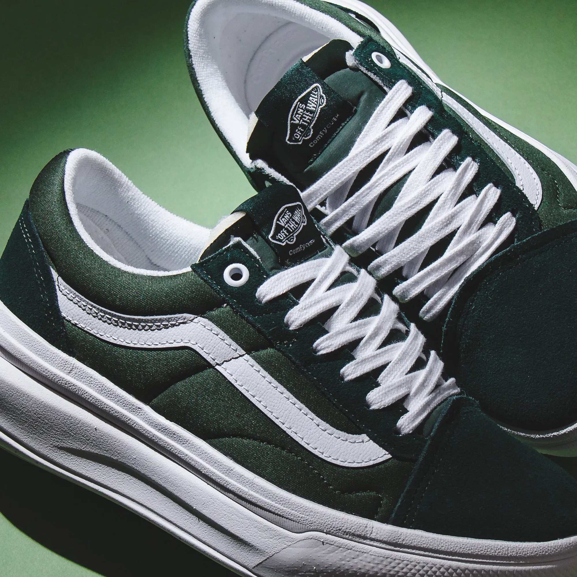 Vans Men Old Skool Overt CC Dark Green White VN0A7Q5EDGY