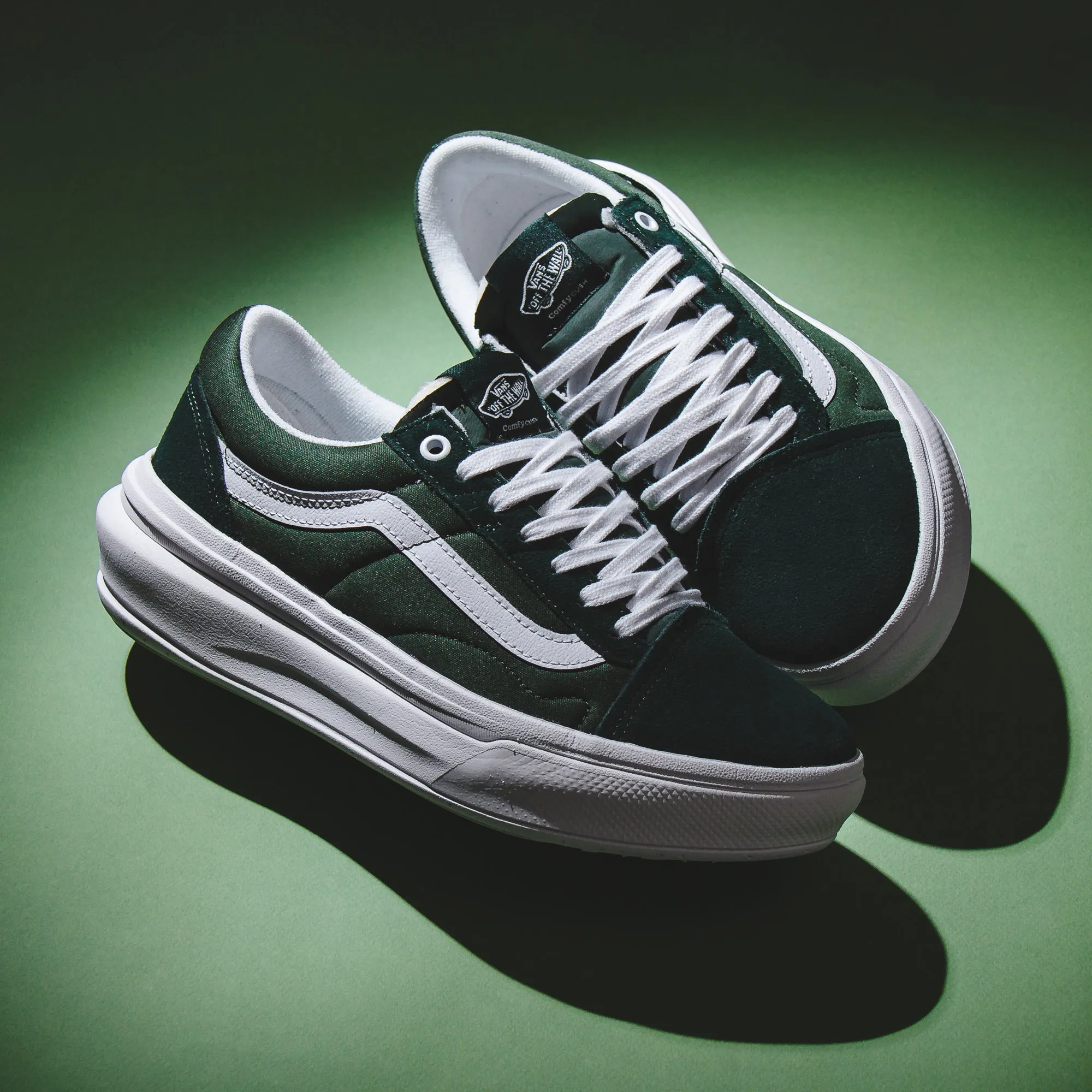 Vans Men Old Skool Overt CC Dark Green White VN0A7Q5EDGY