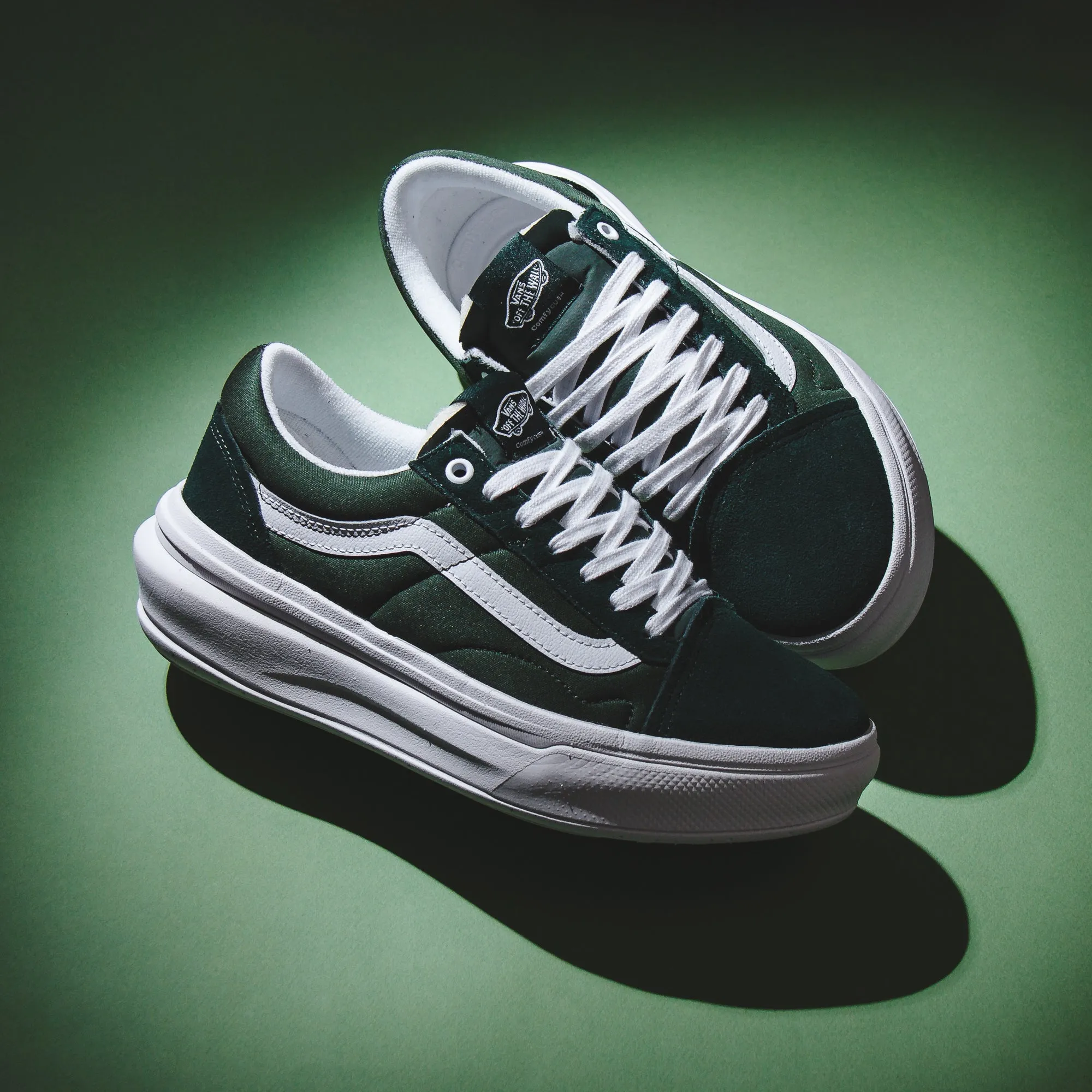 Vans Men Old Skool Overt CC Dark Green White VN0A7Q5EDGY