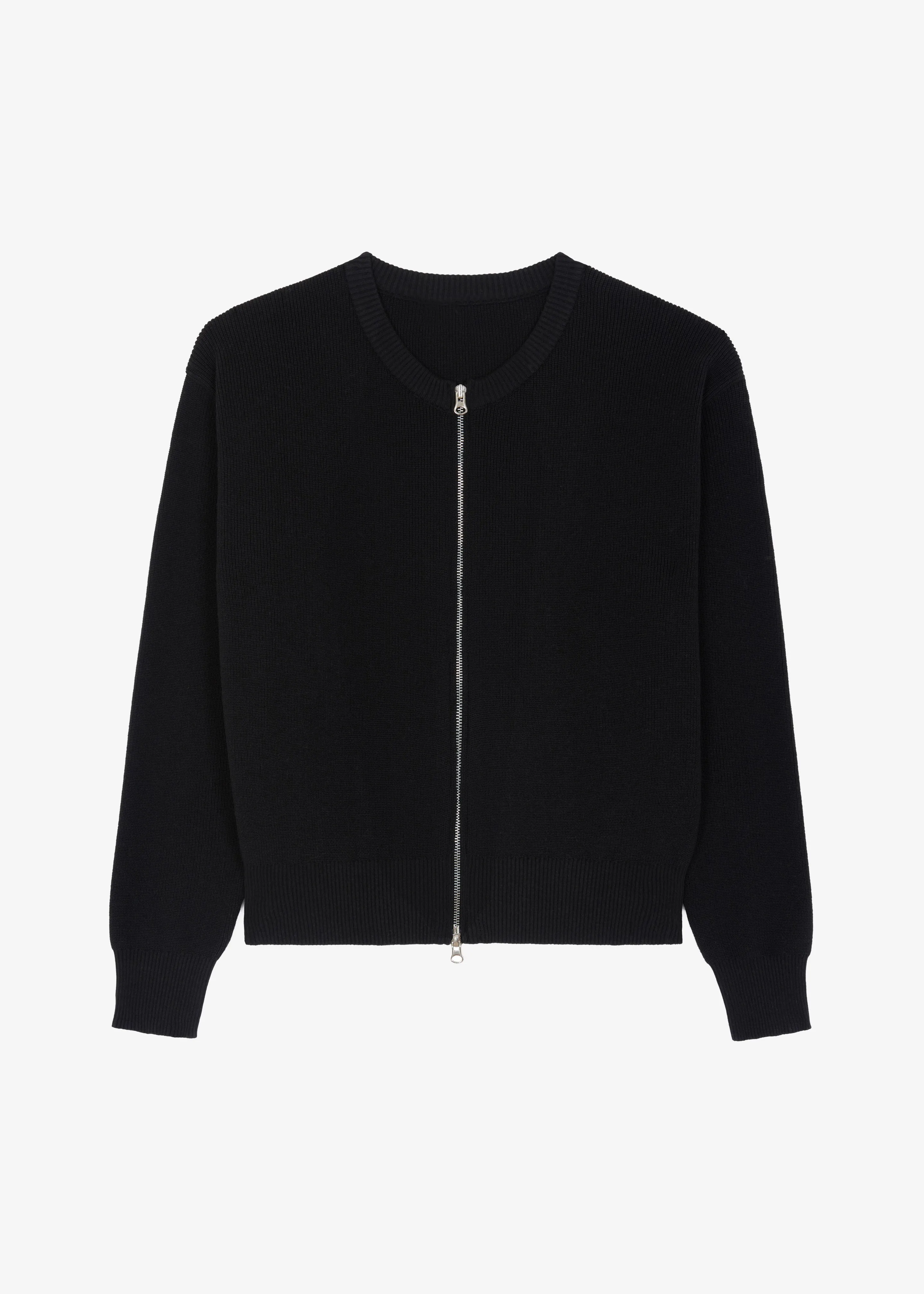 Veronica Zip-Up Cardigan - Black