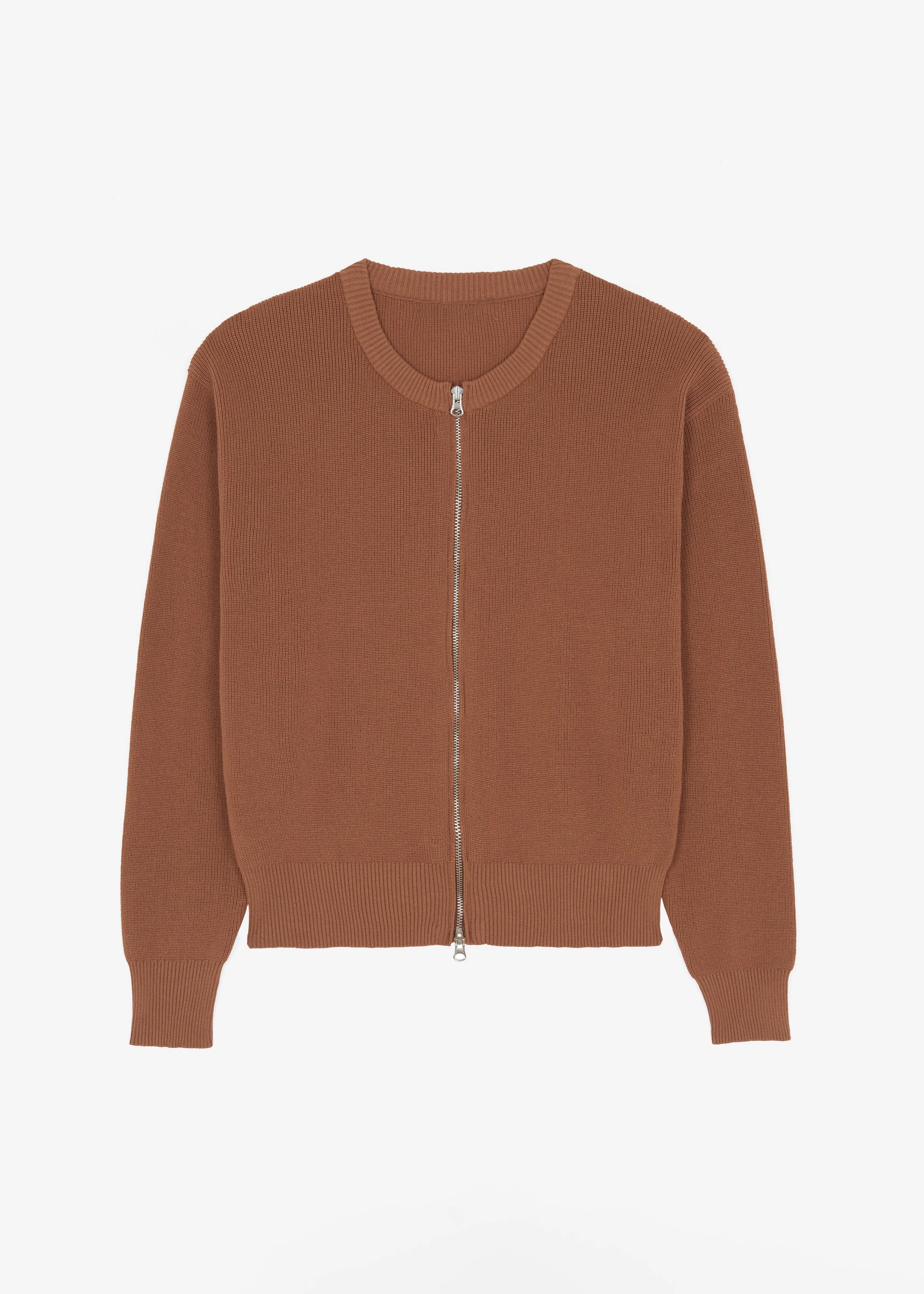 Veronica Zip-Up Cardigan - Brown