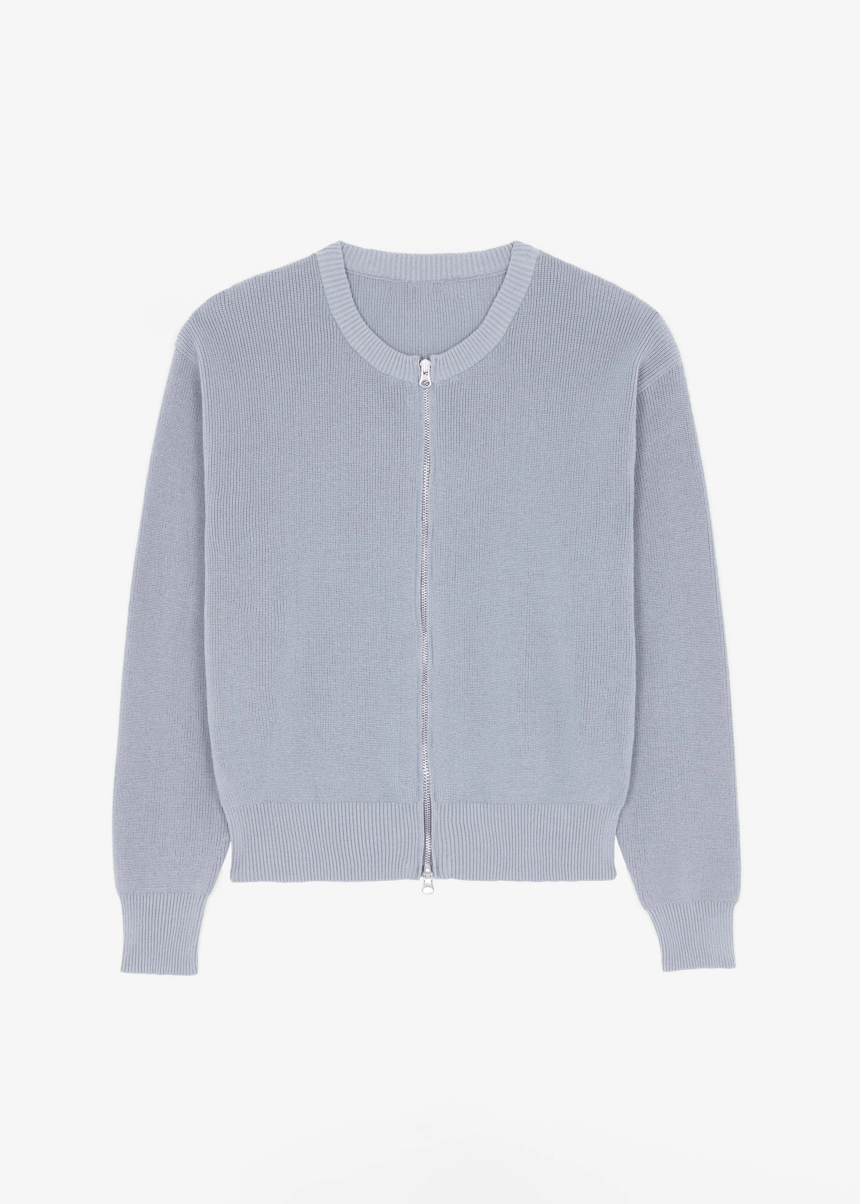 Veronica Zip-Up Cardigan - Grey