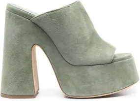 Vic Matie open-toe 140mm suede mules Green