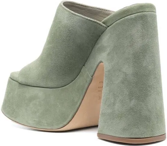 Vic Matie open-toe 140mm suede mules Green