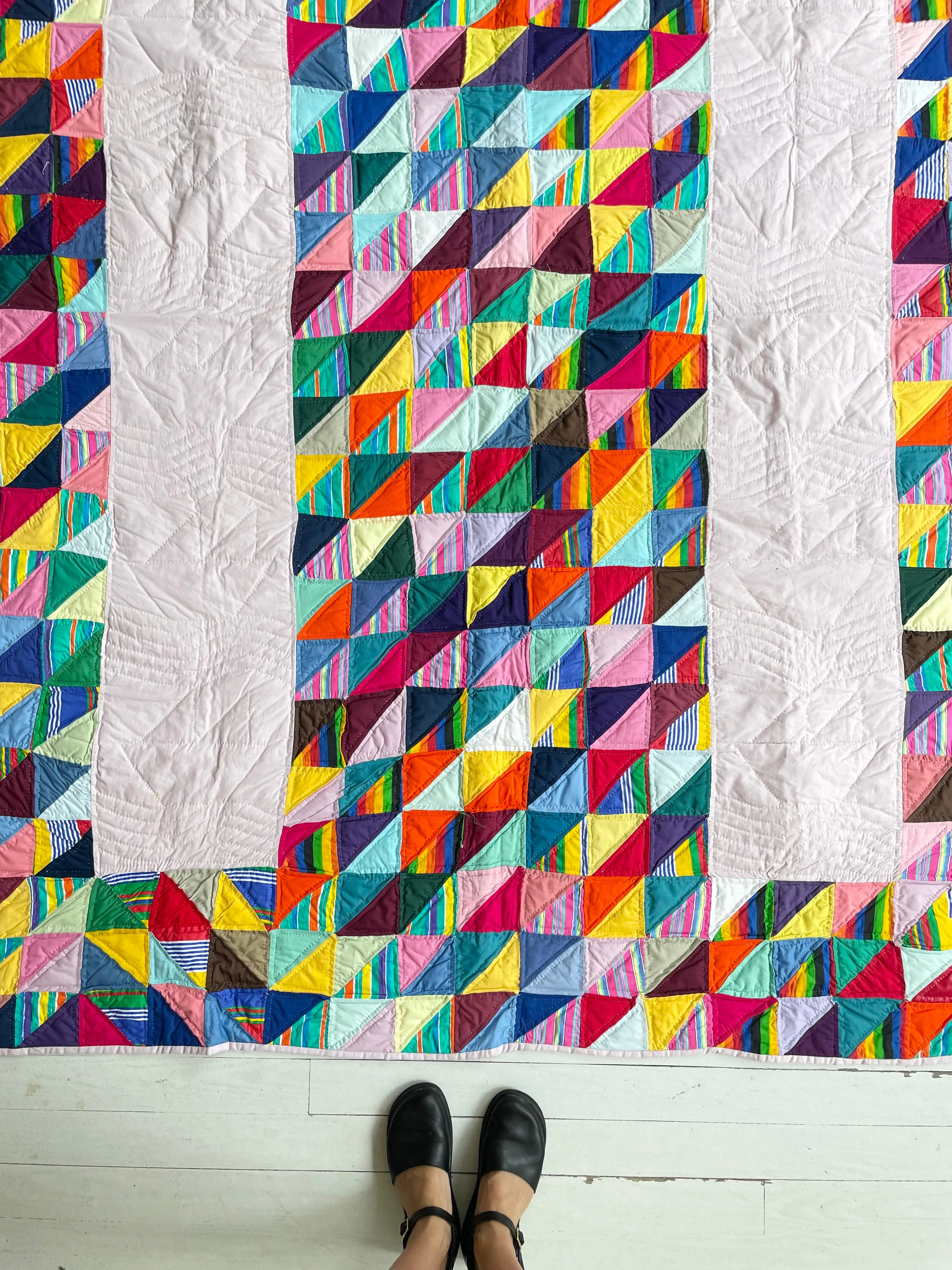 Vintage Rainbow Mosaic Quilt