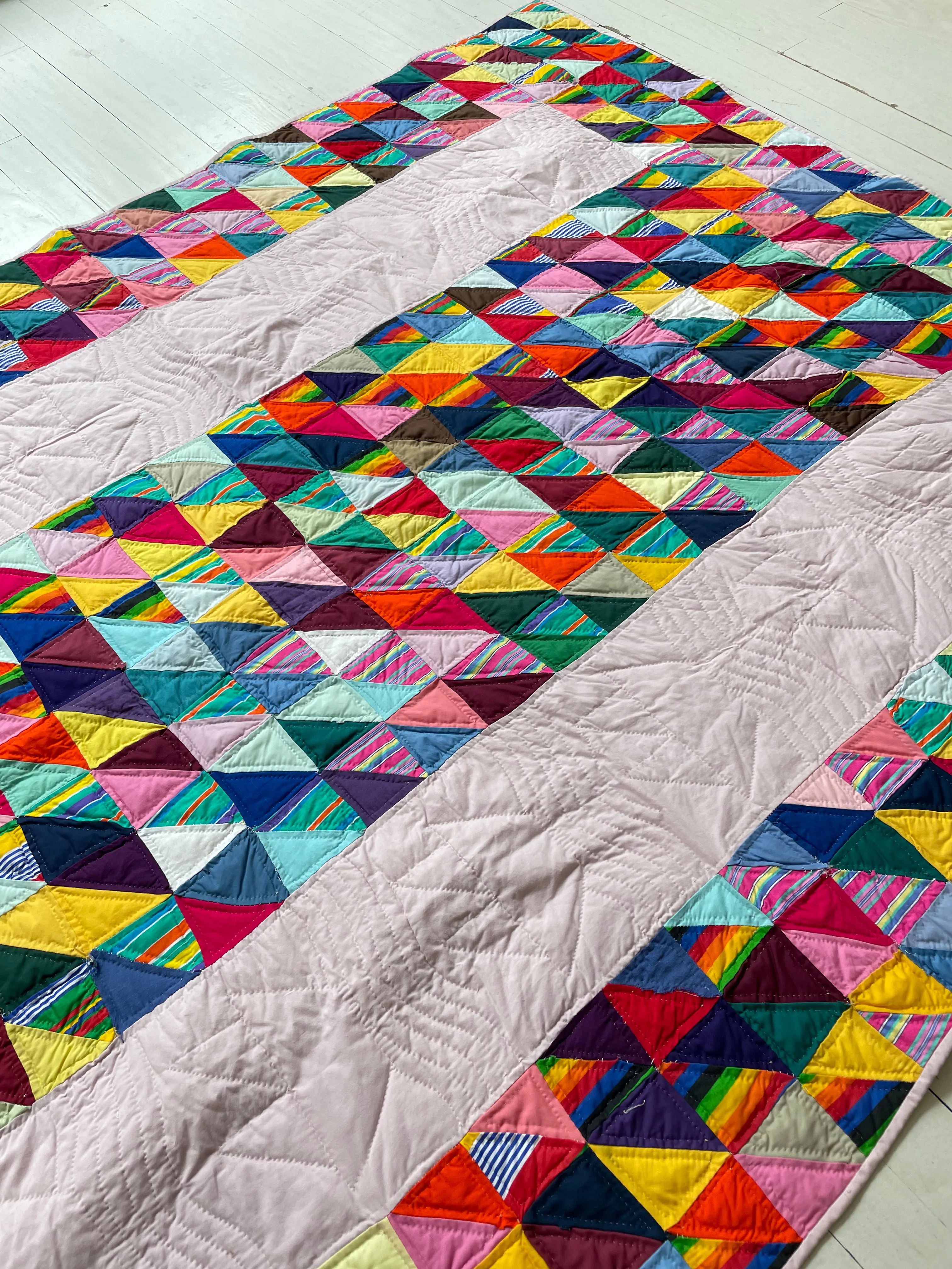 Vintage Rainbow Mosaic Quilt