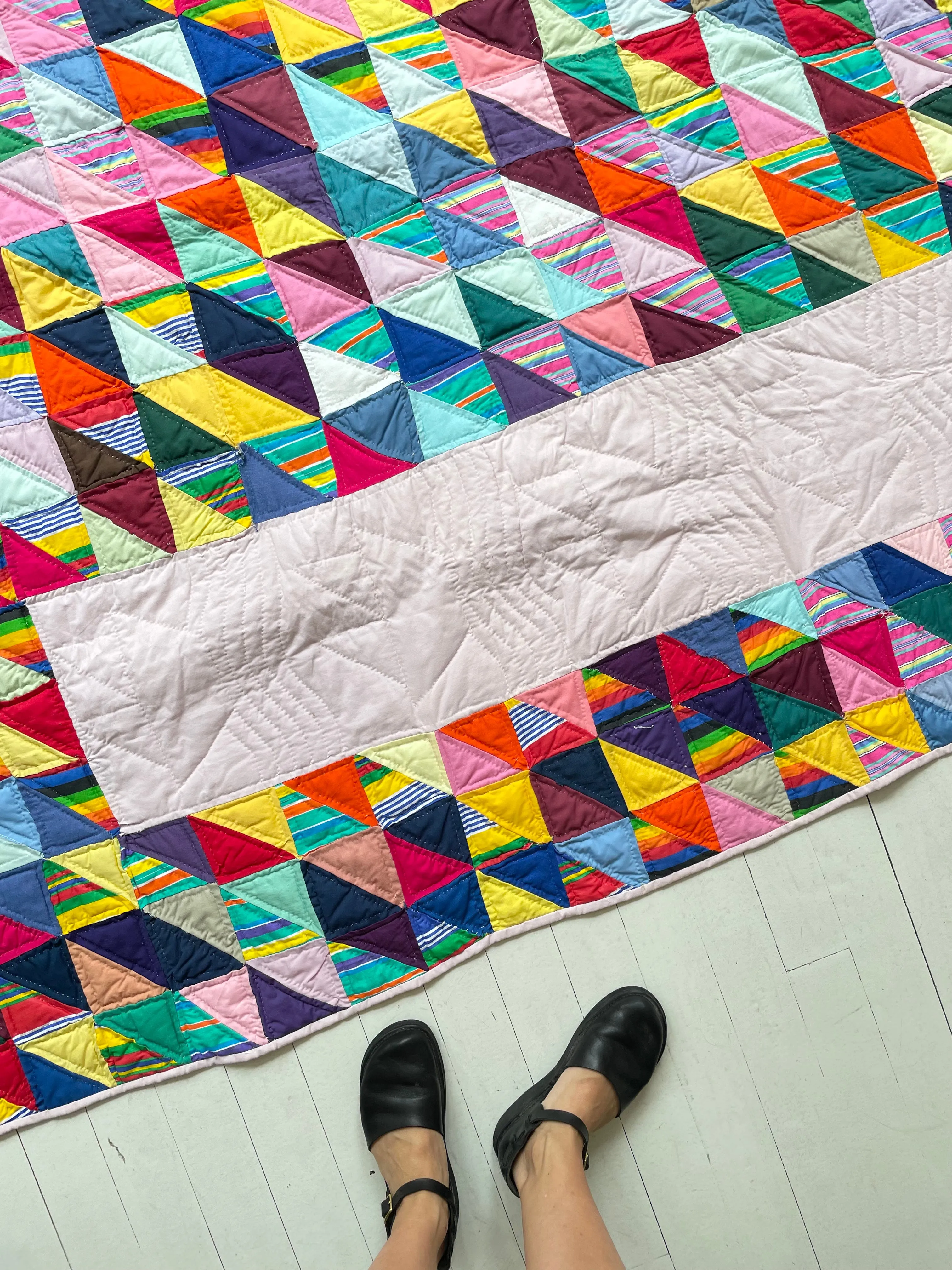 Vintage Rainbow Mosaic Quilt