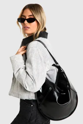 Vinyl Oversized Round Shoulder Bag