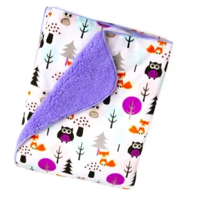 Violet Fox Owl New Born Baby Blanket