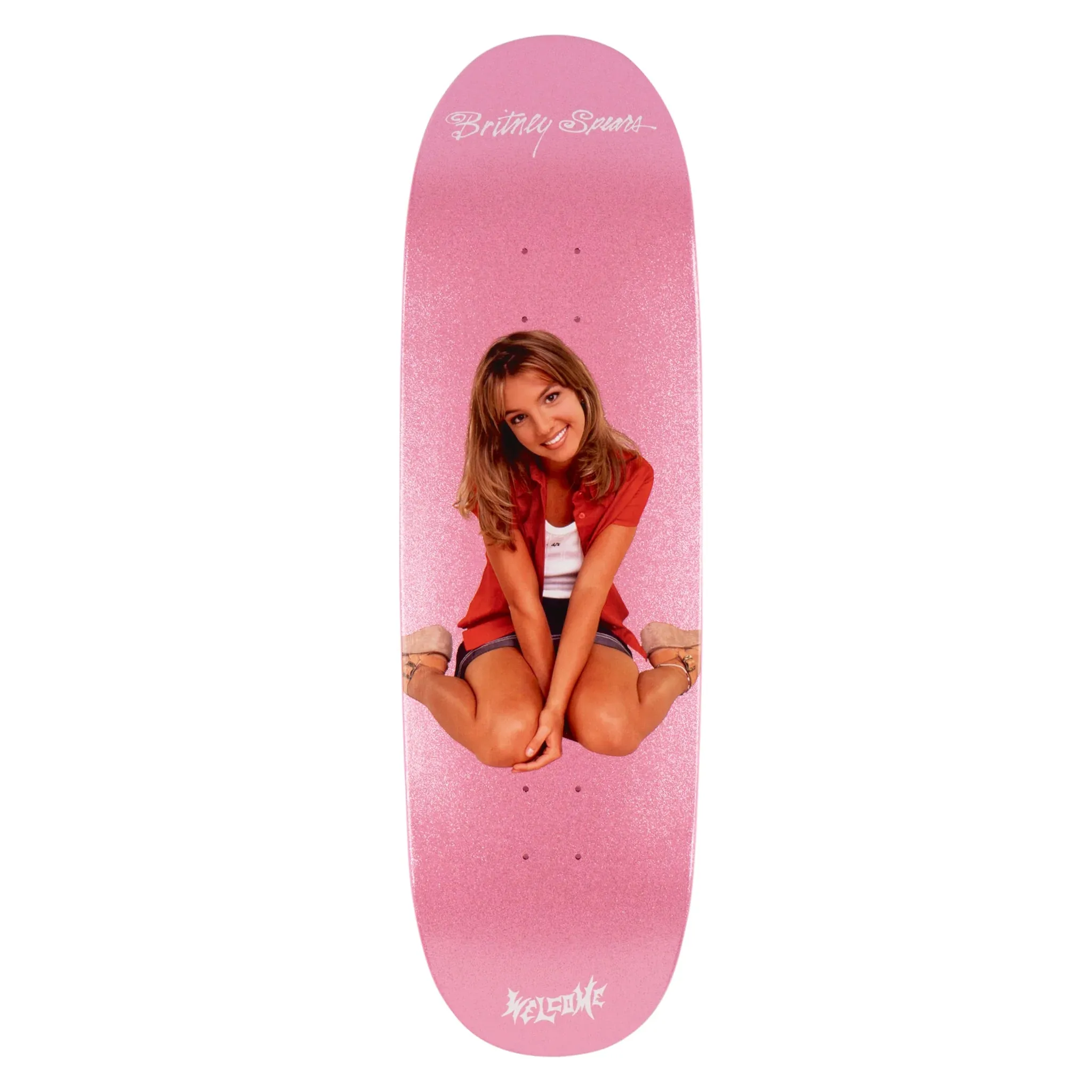 Welcome Skateboards - 9.5 Britney Spears Baby One More Time On Boline 2.0 Skateboard Deck - Pink Glitter