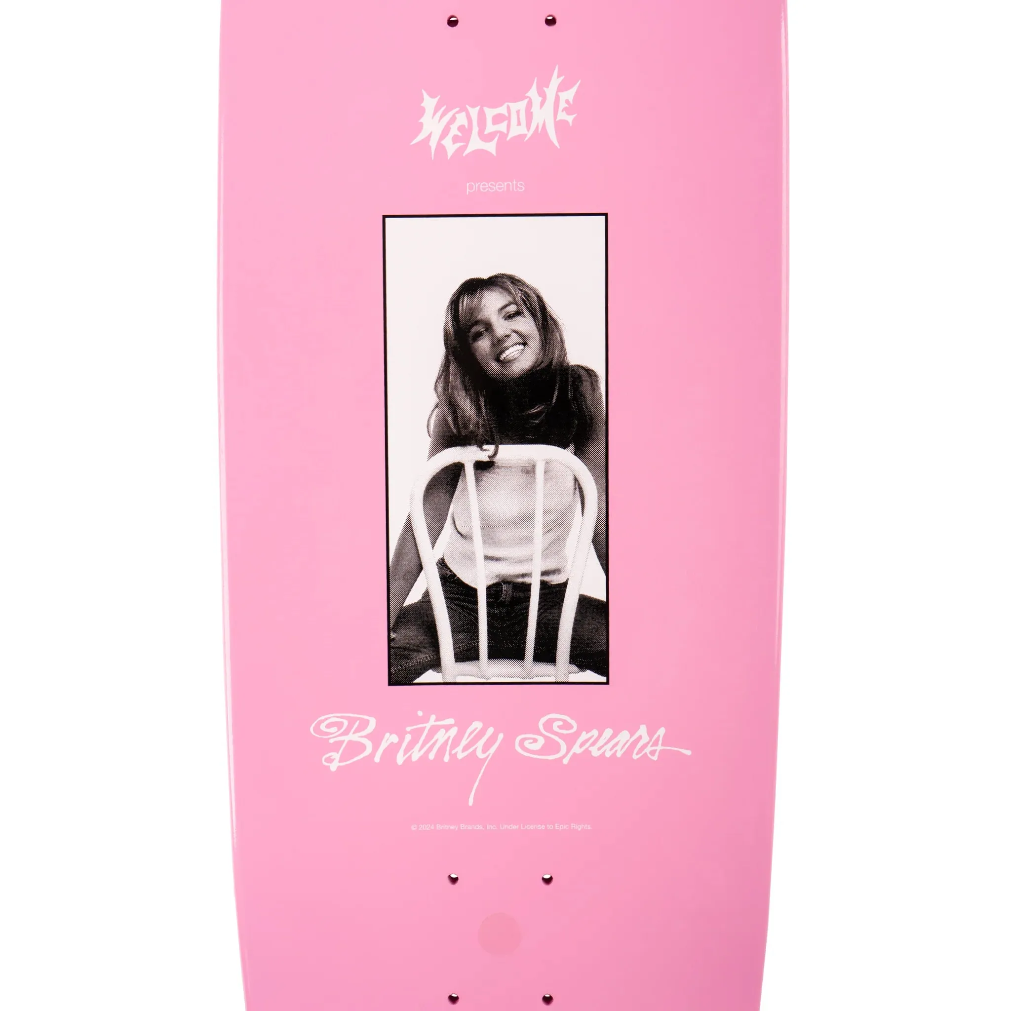 Welcome Skateboards - 9.5 Britney Spears Baby One More Time On Boline 2.0 Skateboard Deck - Pink Glitter