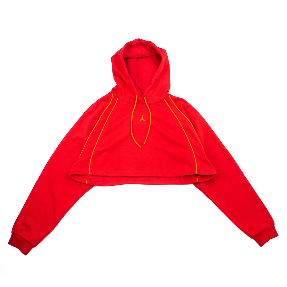 WMNS Jordan Sport Crop Hoodie (Fire Red/Safety Orange)