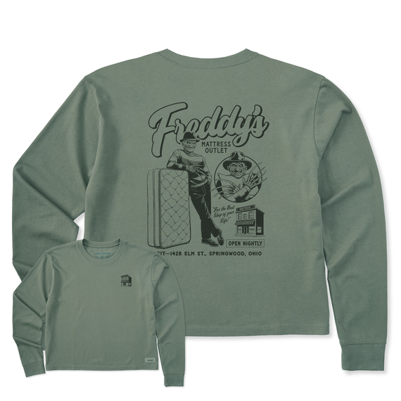 Women's Freddy's Mattress Outlet Long Sleeve Boxy Crusher Tee