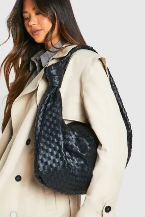 Woven Knot Oversized Shoulder Bag