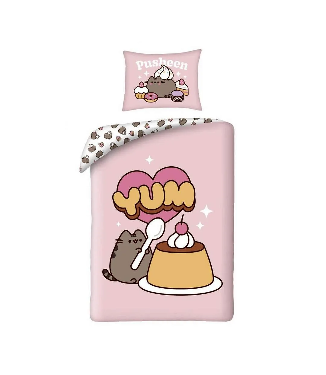 Yum cotton duvet cover set pink/grey/white Pusheen